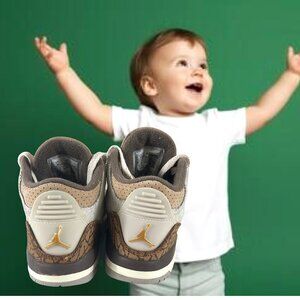 Jordan Toddler's 3 Retro Palomino Lt Orewood Brown/Gold SZ 9C